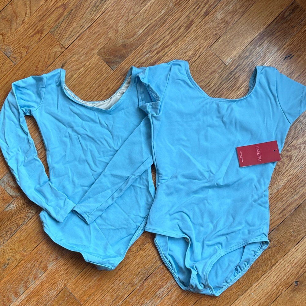 Capezio Light Blue Kids Bodysuit Leotard Set